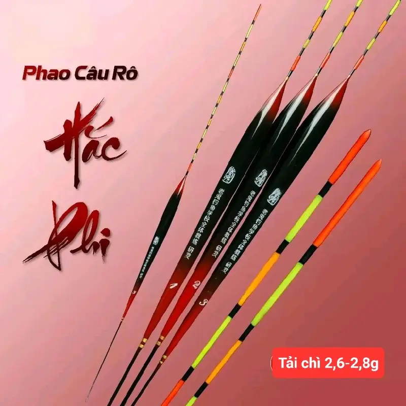 Combo 3 Cây Phao Câu Cá Rô Phi Hắc Phi Siêu Nhạy Độ Dài 36.5 - 38.5cm, Tải Chì 2.6 - 2.8g, Đen Đỏ Bắt Cá Fishing Đi Câu 4