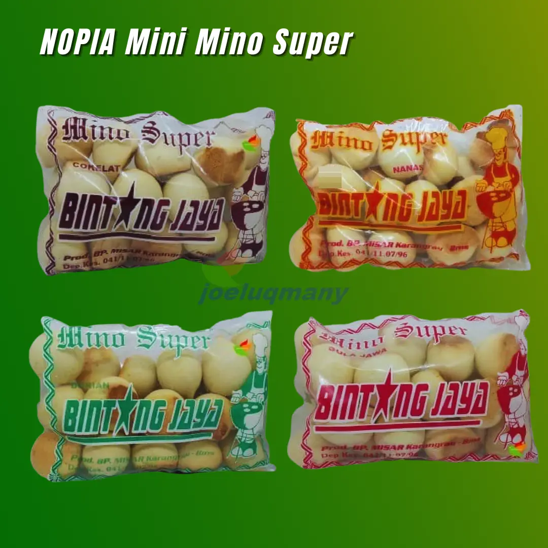 Paket 4 Pcs Nopia Mini Mino Super Rasa Cokelat - Durian - Gula Jawa - Nanas  Cemilan kue Nopia kering Snack Food Lezat