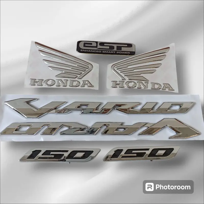 EMBLEM TIMBUL LOGO VARIO LED OLD 150 set WINGS GARUDA SILVER CROOM PAKET KOMPLIT Motorcycle 4