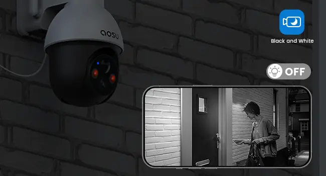 Product Introduction of AOSU Solar Security Camera Wireless Outdoor with Panoramic PTZ, Human Auto Tracking, 2K Night Vision, Light and Sound Alarm, 2-Way Audio, Compatible with Alexa/Google Assistant for Home Surveillance 17
