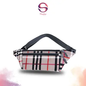 Tas Pinggang Fashion Unisex Tas Selempang Waistbag Mini Motif Kotak Simpel Termurah New Collection -BK236