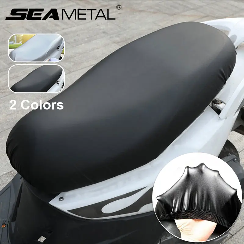 SEAMETAL Đệm yên xe máy bằng da PU chống nắng, chống thấm nước, co giãn, phụ kiện bảo vệ yên xe máy.