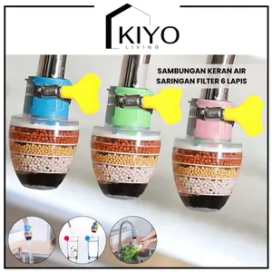 KIYO Sambungan Kran Air Saringan Filter 6 Lapis / 4 Batu Kran Air