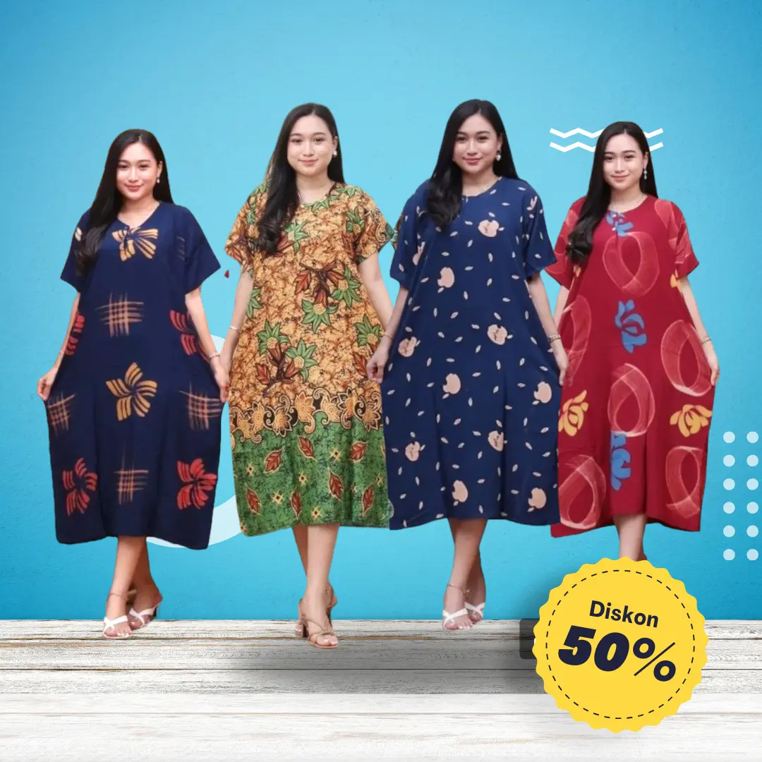 4PCS DASTER SUPER JUMBO LD135 MOTIF BARU KEKINIAN SIZE JUMBO MUAT BB 80KG BISA COD Rayon Busui Batik