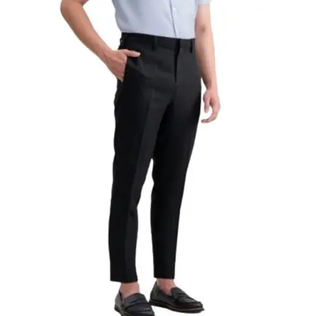 Celana Kantor Formal Kerja Bahan Pria slimfit Premium Nyaman Panjang Lembut Hitam Kain Woll Celana Bahan Navy