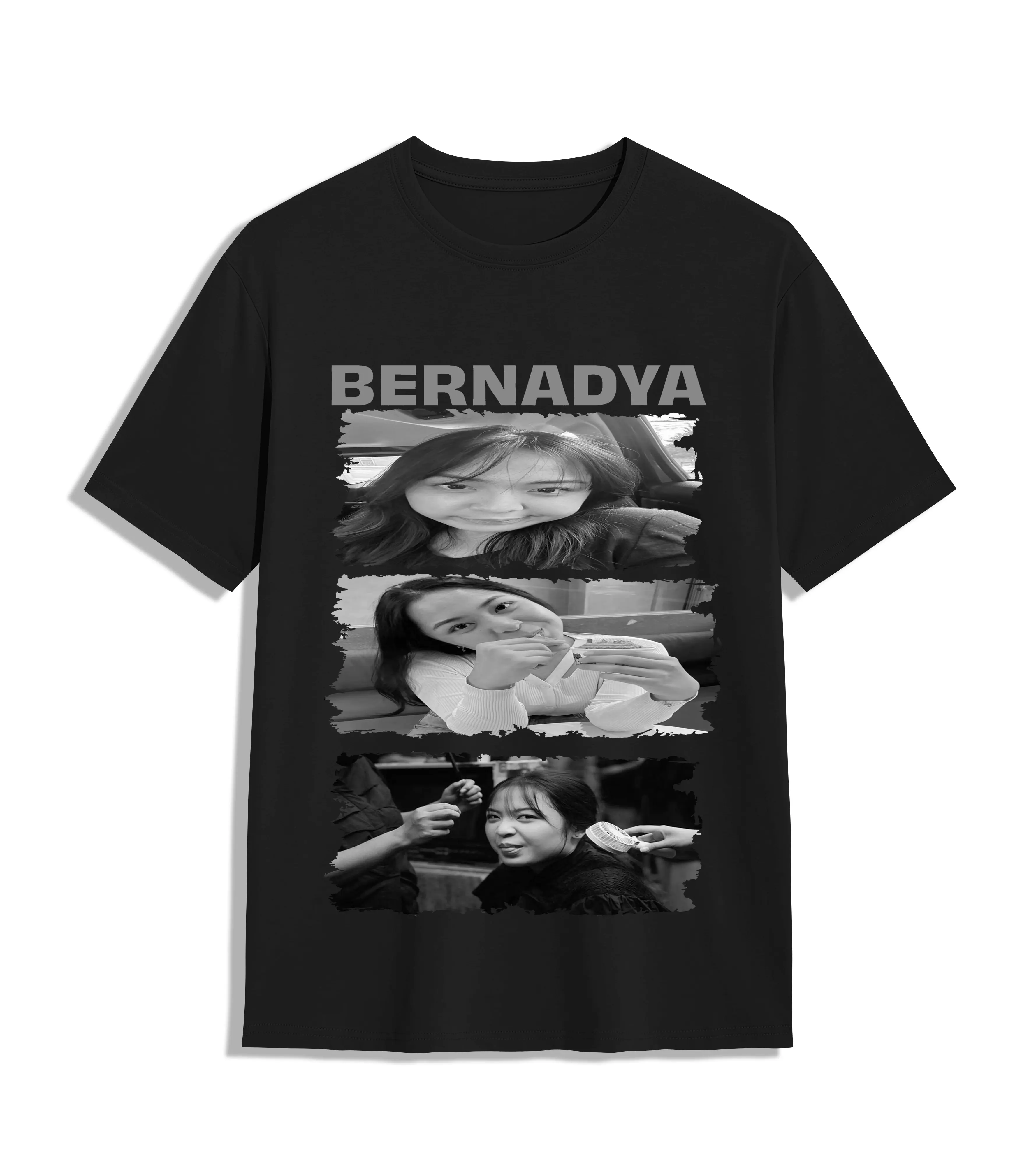 Kaos ZHRA T-Shirt Bernadya - Sablon DTF.ink, Bahan Cotton Combed 30s, Pria Baju Distro Cowok Hitam Keren Atasan - Dewasa, Katun baju basket oversize motif xl washed simple baju pendek cowok