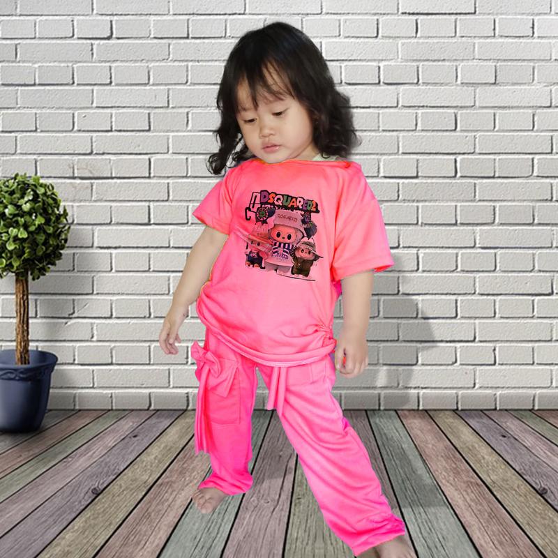 Setelan Anak Perempuan Labubu Bahan Baby Terry Baju Setelan Anak Perempuan Labubu Parsel 0