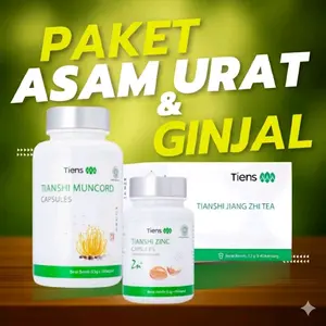 Paket TIENS Asam Urat & Ginjal - Jiang zhi tea - Zinc capsules - Vitaline softgels