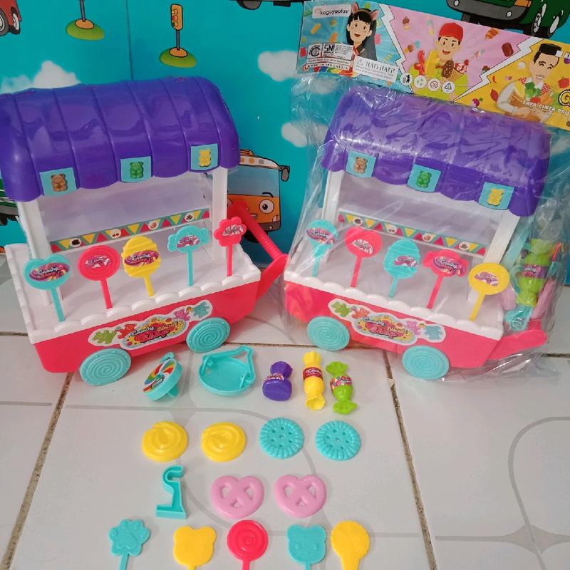 MAINAN GEROBAK PERMEN SET 1