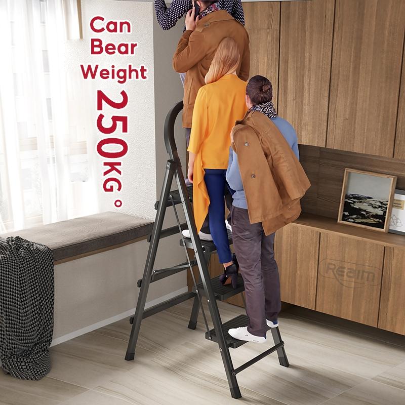Product Introduction of Reaim 3-7 Step Tangga Lipat Multifungsi / Tangga Lipat Rumah 4 step dan 5 step / Baja Karbon Tebal Anti Licin Pegangan Tangan Tangga Bisa Dilepas / Household Ladder Tangga Rumah 3/4 Step 1,17M // 1,45M // 1.8M Hitam Merah Putih 14