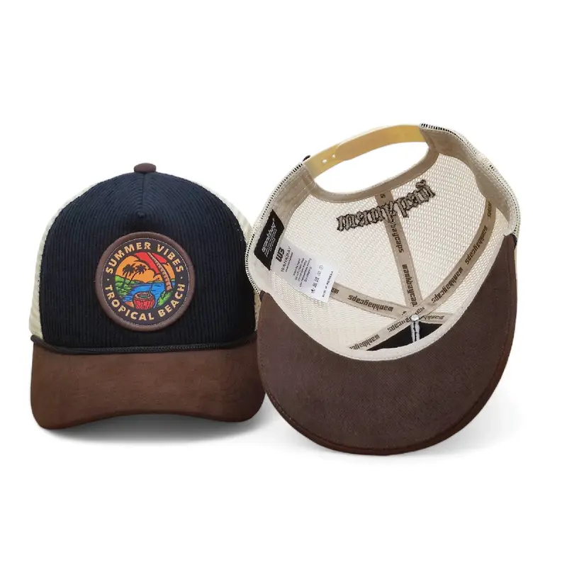 Topi Trucker Wankbay summer vibes Corduroy Dewasa Snapback 4