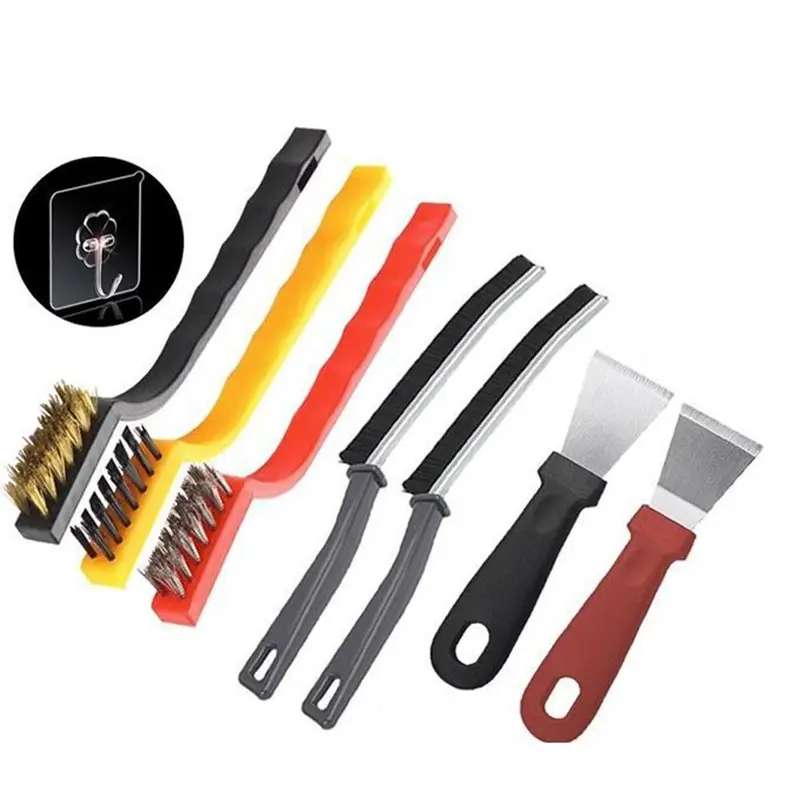 Bộ bàn chải làm sạch nhà bếp đa chức năng, dụng cụ làm sạch băng ghế nấu ăn, 8 cái / bộ 0