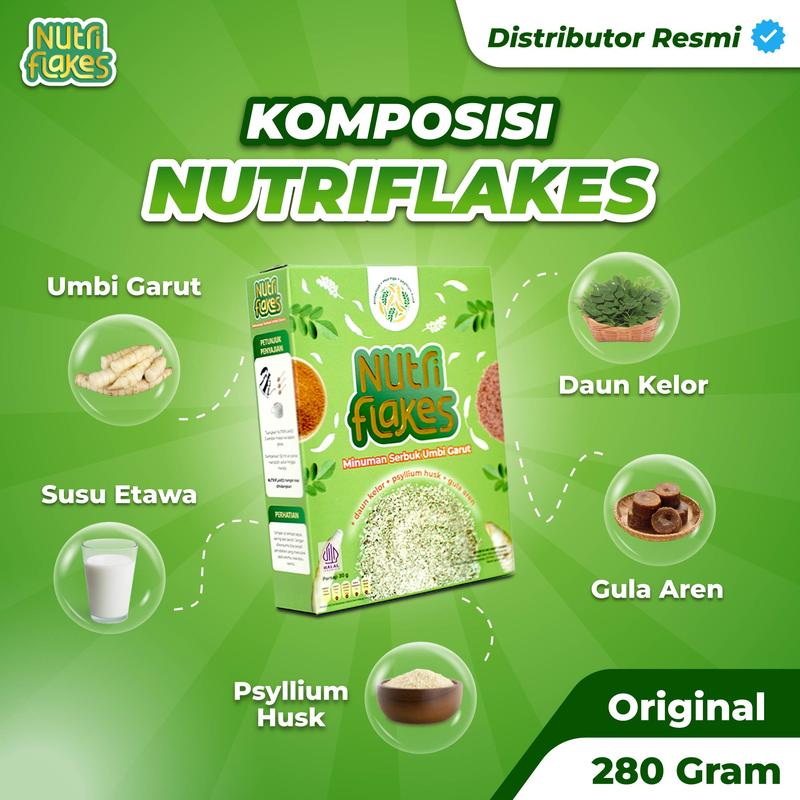 Nutriflakes Original 1 Box Sereal Umbi Garut  Bantu Keluhan Asam Lambung & Maag Bisa COD 3