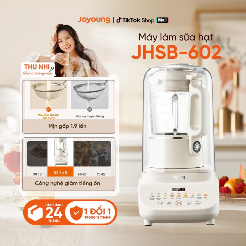 Máy làm sữa hạt chống ồn đa năng Joyoung JHSB-602 | Dung tích tới 1.5L | Công suất 1000W | Chống ồn 12 lớp | 12 chức năng nấu cháo nấu sữa hạt làm sinh tốáo nấu sữa hạt làm sinh tố