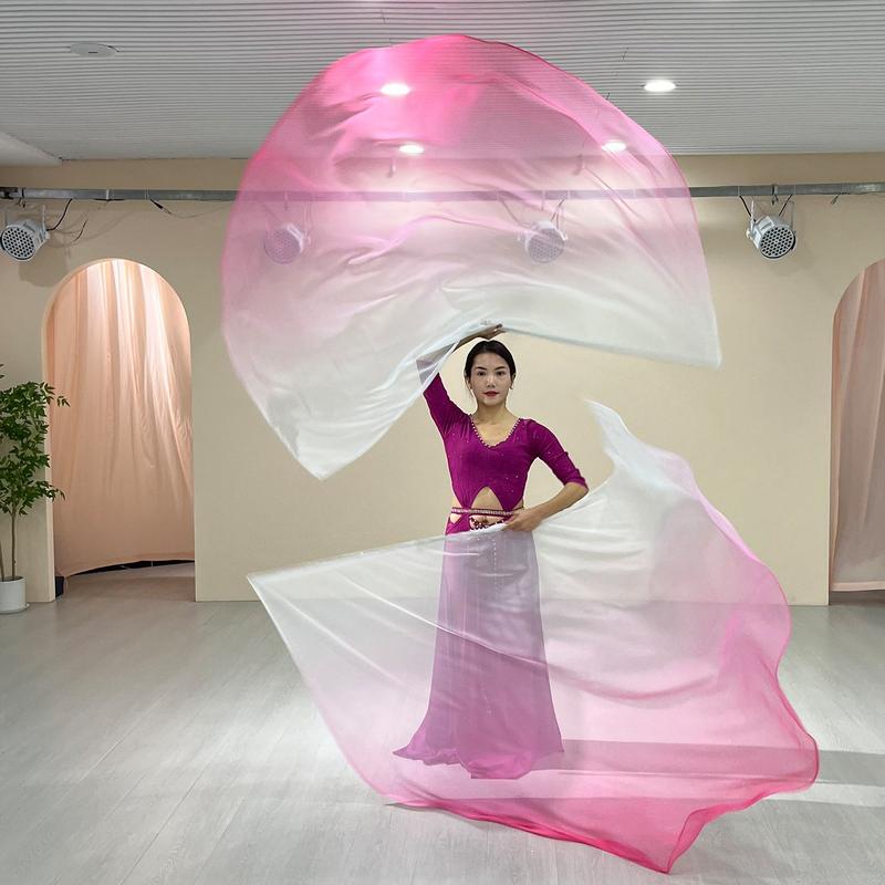 Product Introduction of 1 Pcs Worship Flags Womens Belly Dance Hand Scarf,Gradual Color Praise Flags,Adult Size 190 x 140 CM 23