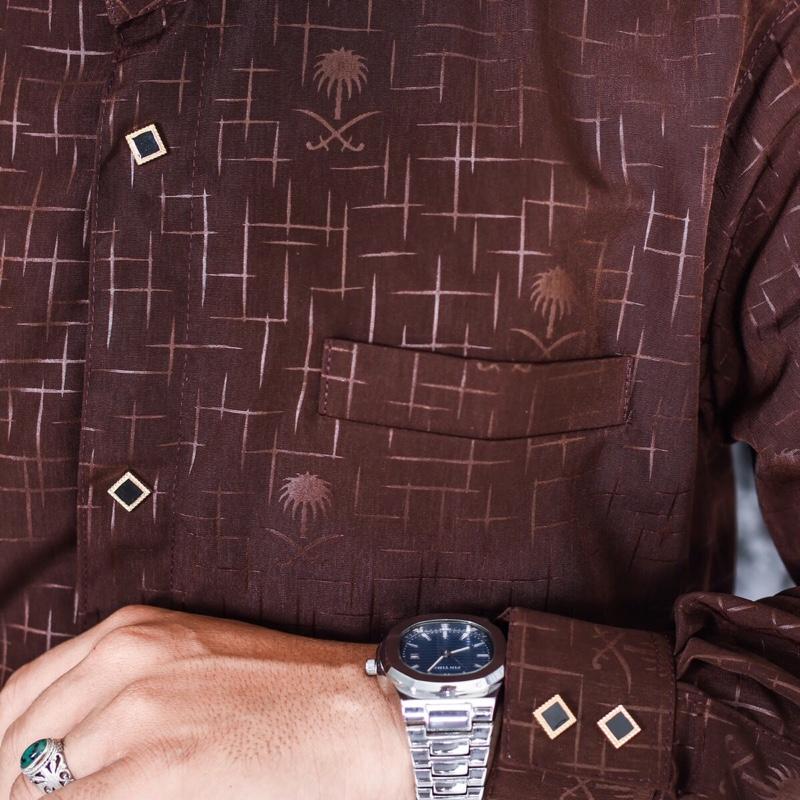 Koko Embos Ajwah Daily muslim wear baju  kemko  Pria  Dewasa Lengan panjang koko Sultan Nyaman 8