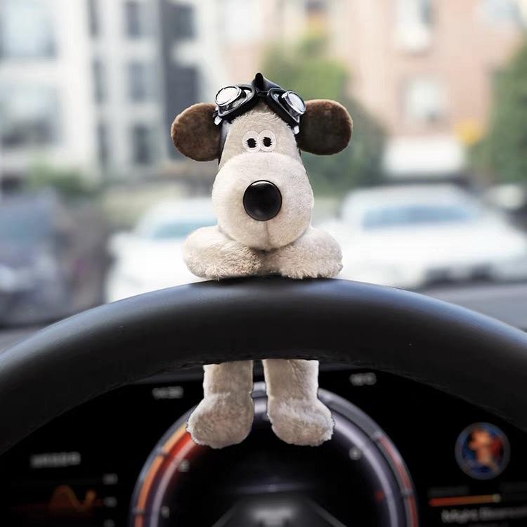 A BLUEBERRY Dekorasi Mobil Anjing Lucu /Ornamen Lucu Puppy Pajangan Hiasan Tuas Stir Sein Mobil/Aksesoris interior Mobil