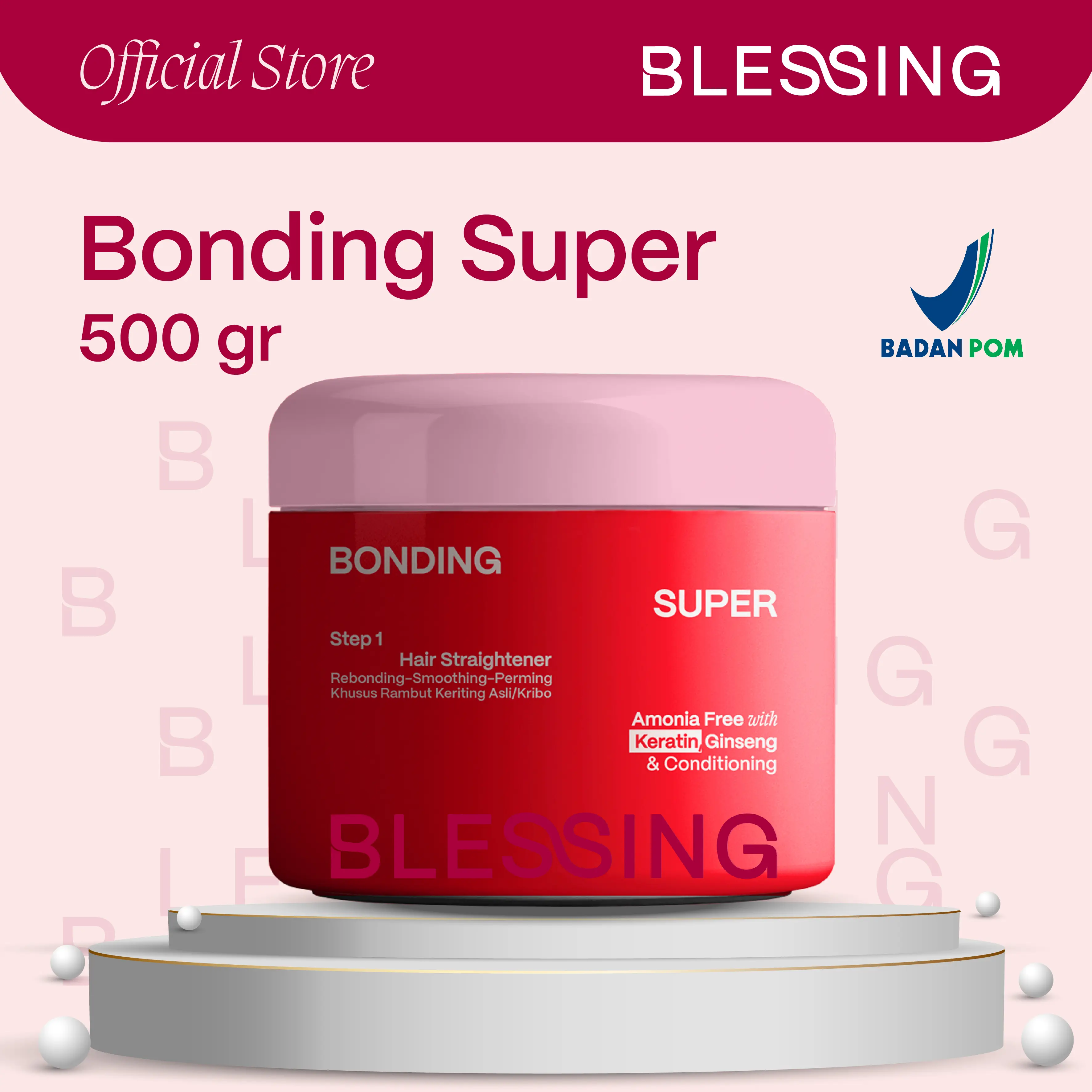 BLESSING Pelurus Rambut 500 Gr Step 1 | Bonding Super | Bonding Strong | Bonding Spa