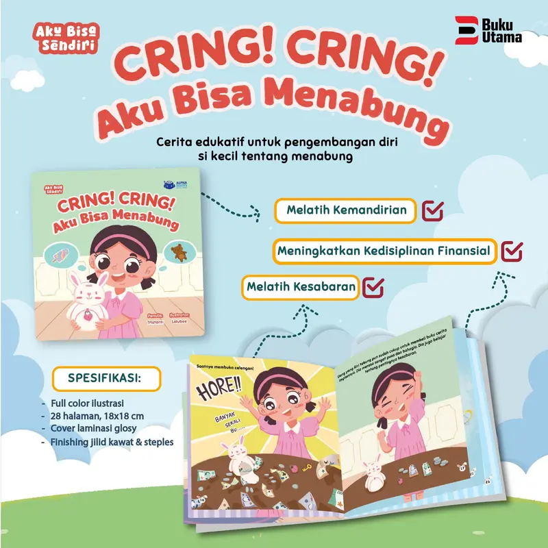 BUKU CERITA SERI AKU BISA SENDIRI (Edukasi Untuk Melatih Pengembangan Diri si Kecil) Full Color & Ilustration Soft Cover 6