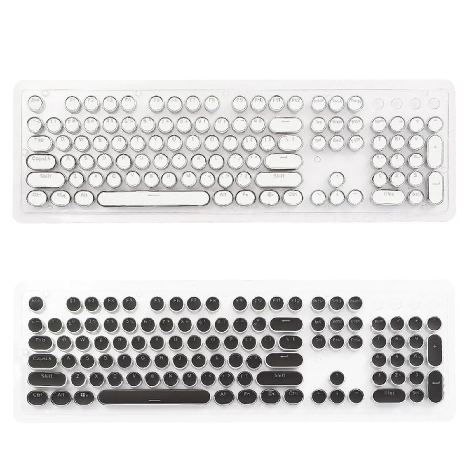 Bộ Phím Cơ, Phím Tròn Pha Lê, Bộ Phím Kèm Phím, Bộ Phím 108 Đầy Đủ, Phím Pudding Pha Lê, Phím PBT Bắn Đôi, Bộ Phím Chơi Game, Thích Hợp Cho Bộ Bàn Phím Cơ