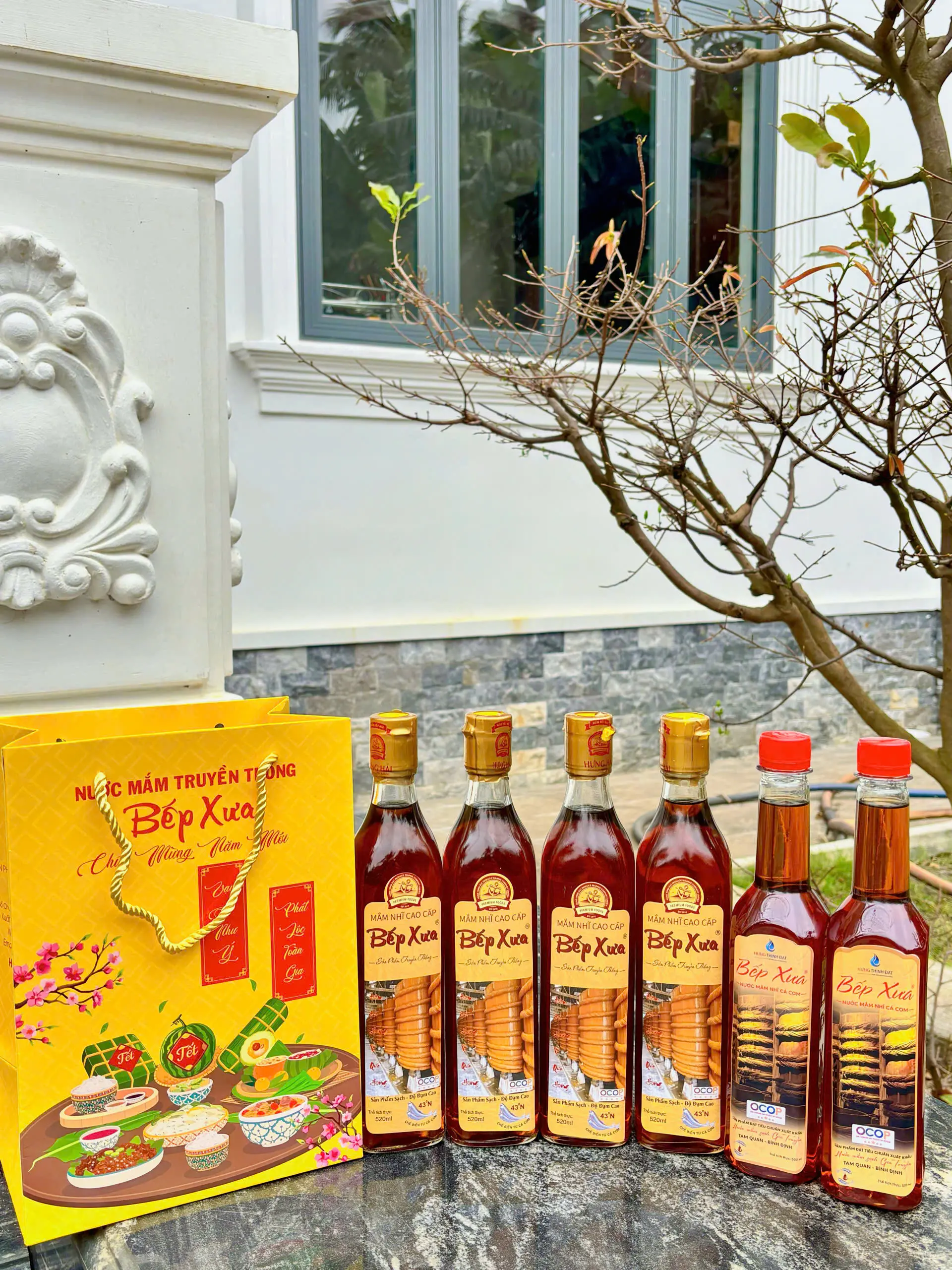 Combo 5 Chai Thủy Tinh 43 Đạm Nước Mắm Cốt Nhĩ Cao Cấp Bếp Xưa 520ml + Tặng Kèm 1 Chai Mắm Nhĩ 40 Đạm, 1 Cốt Bé, 1 Bịch Tép