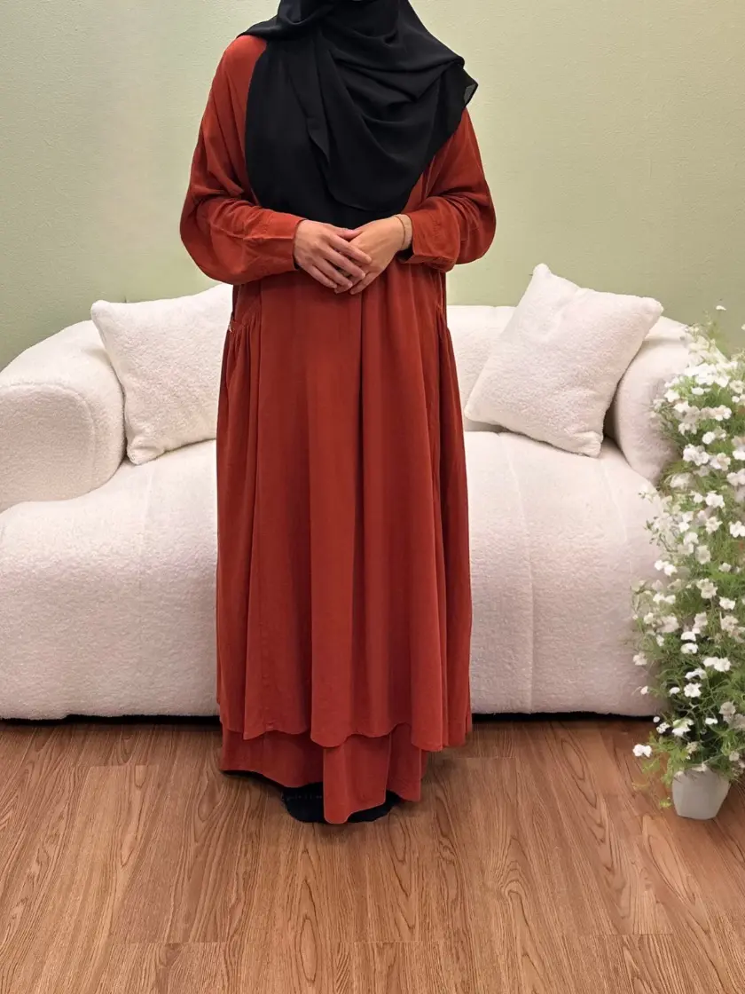 TSM Ratu Relax Raya Adult Linen Viscose with Front Fold Skirt with two deep gathered pockets & High Side Split - Eid Outfit