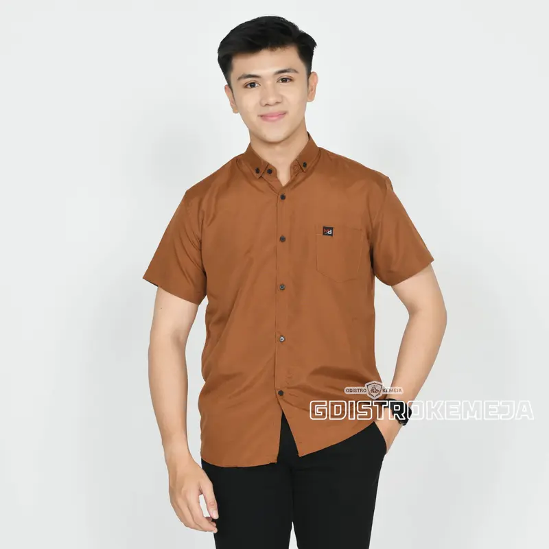 Kemeja coksu milo baju pria kemeja polos lengan pendek katun nyaman 5