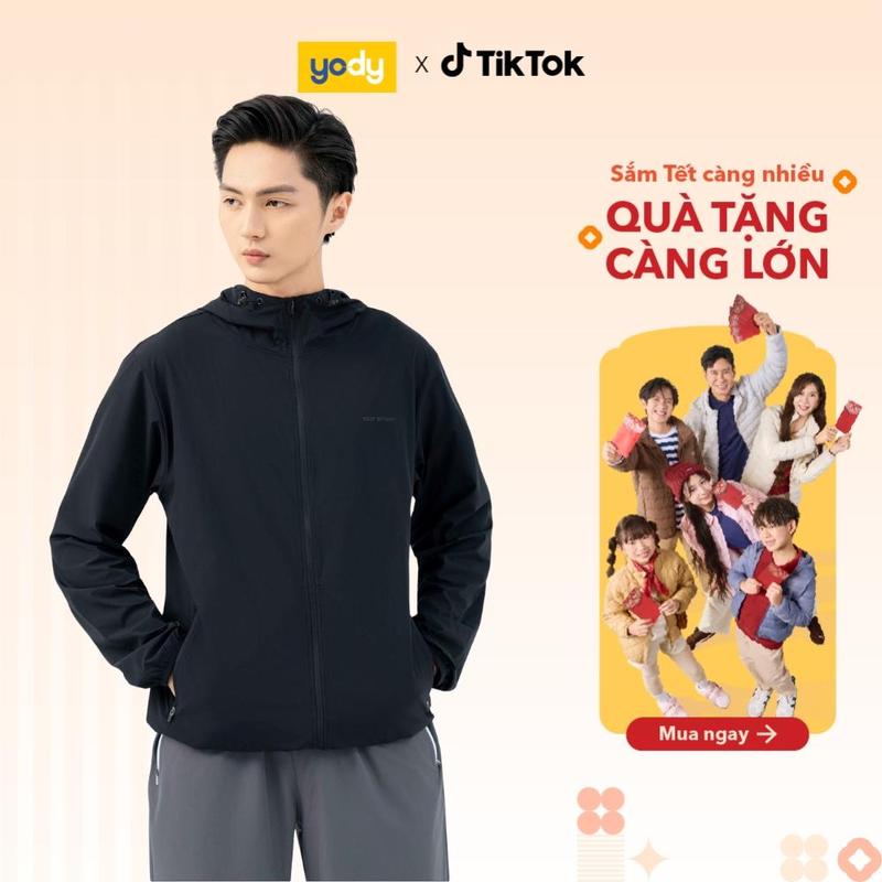  Áo gió nam YODY áo chống nắng thể thao co giãn tiện dụng chống tia UV MAWC25A035-SKM7005 