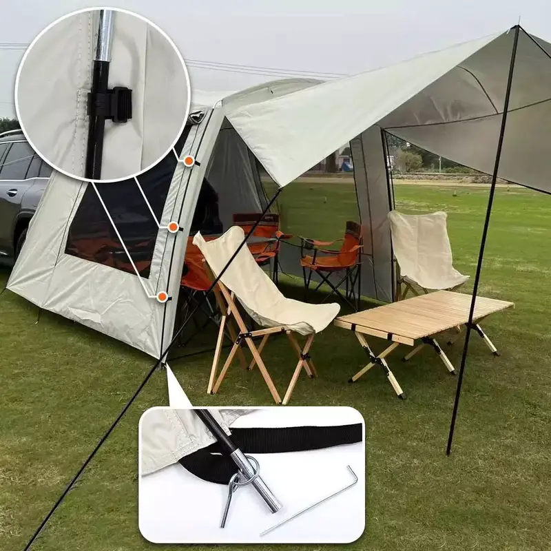 Car Trunk Rear Tent Universal SUV Tailgate Camping Shelter Anti-UV Waterproof UK 4
