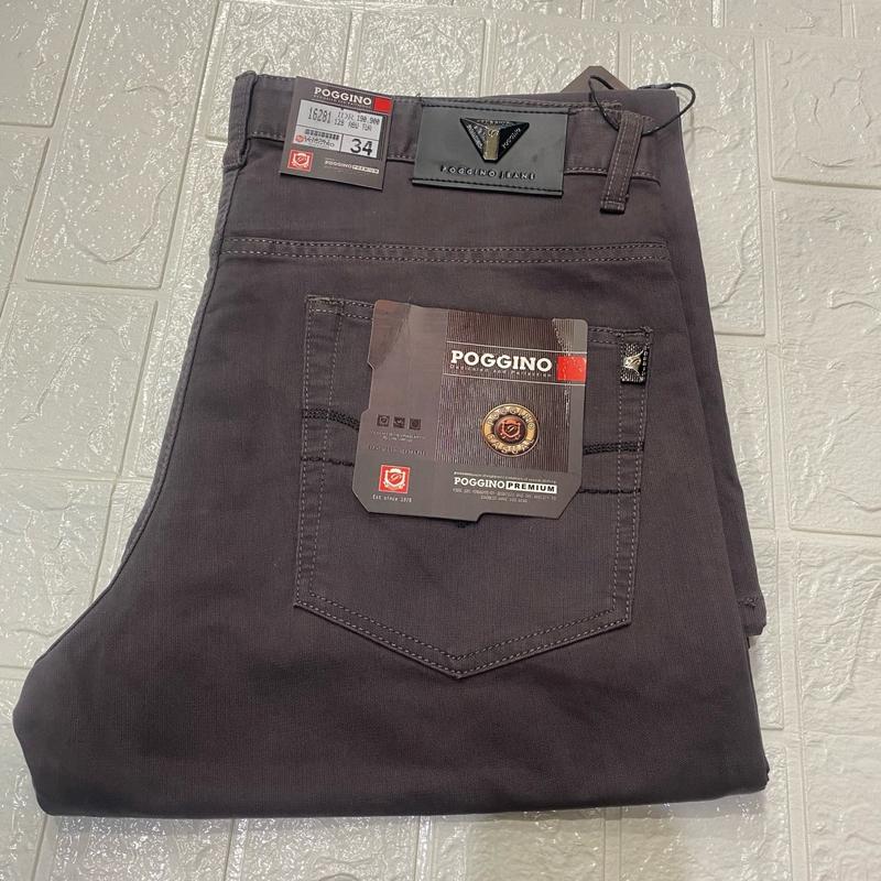 celana kanvas katun poggino panjang standar pria/cowok formal kecil besar jumbo Tebal Dewasa Nyaman Keren Lembut Kantong Hitam Chino 1