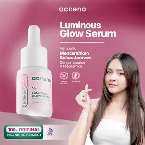 ACNENO - Luminous Glow Serum - 12ml | Perawatan Memudarkan Bekas Jerawat Hitam Wajah dengan Niacinamide dan Licorice | Treatment Facial Wajah Berjerawat, Pencerah Muka denga Vitamin, Menyamarkan Bopeng | 100% Original, Garansi Uang Kembali