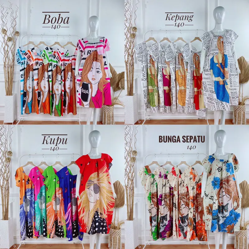 5pcs Daster Kekinian Wanita Dress Fuji Motif Busui Rayon Bumil Panjang 2