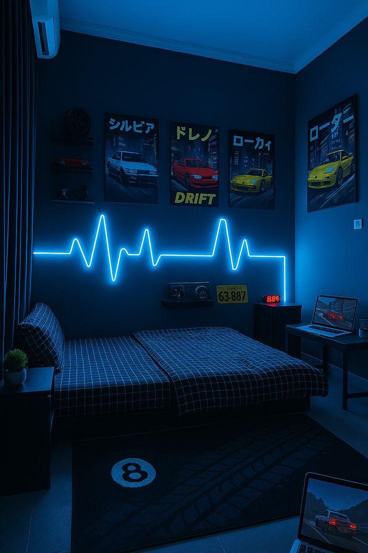 [48] Lampu Dekorasi Strip LED Neon Flex 220V 1-5 Meter Mudah Dibentuk Detak Jantung Fleksible bikin kamar cakep