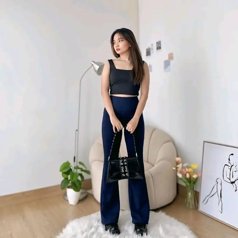 Flare pants - Celana cutbray scuba premium , celana cutbray scuba terbaru , celana highwaist kekinian Casual 2