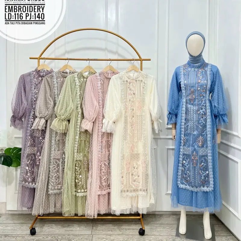 GAMIS ZIRA WARNA TILE BORDIR 1
