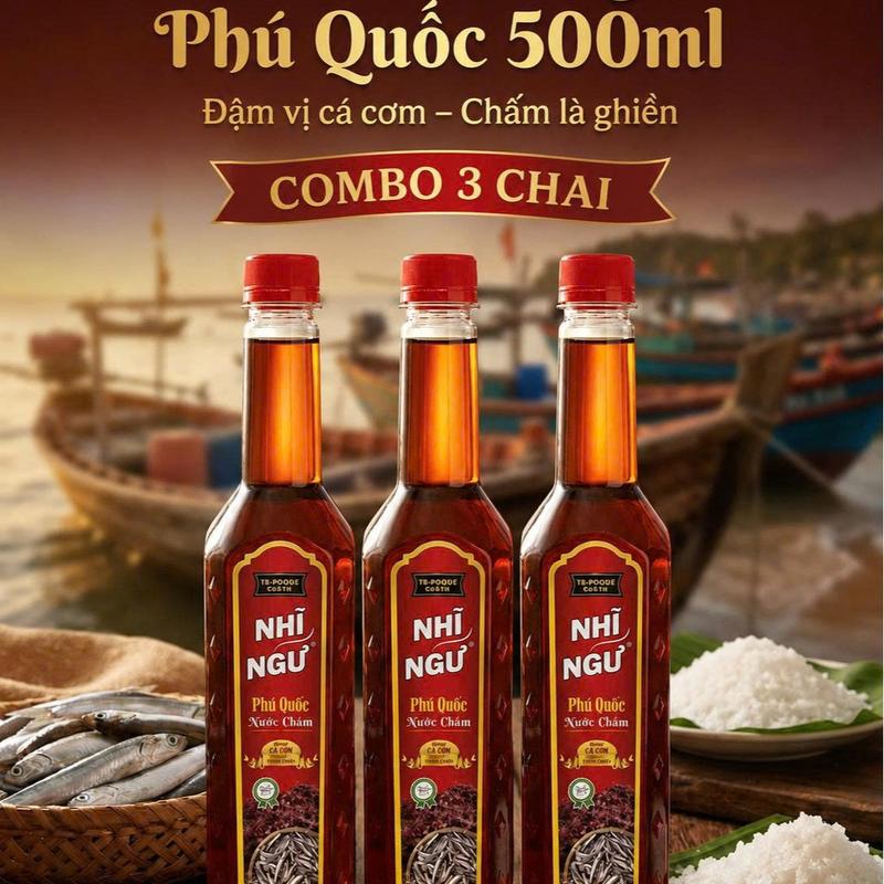 Nhĩ Ngư NƯỚC MẮM CÁ CƠM PHÚ QUỐC 3 CHAI 500ML Cao Cấp Đậm Vị Cá Cơm Chấm Là…