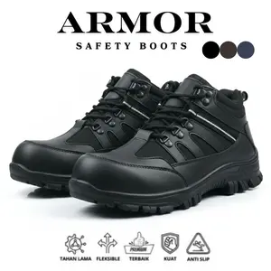 Sepatu Safety Pria ujung Besi Low Boots ARMOR Pria Septi Outdoor Tracking Gunung Adventure Kerja Proyek