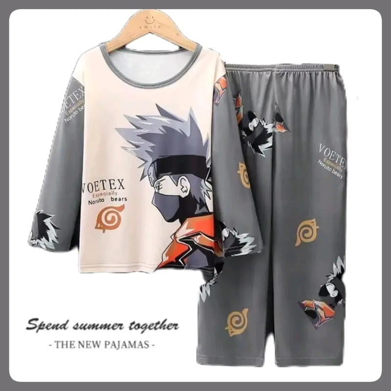 (4-13T) Baju tidur anak cowok lengan panjang celana panjang piyama anak cowok 5