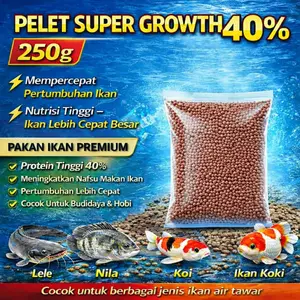 PELET IKAN BUDIDAYA PROTEIN 40% BUAT PEMBESARAN DAN KONTES