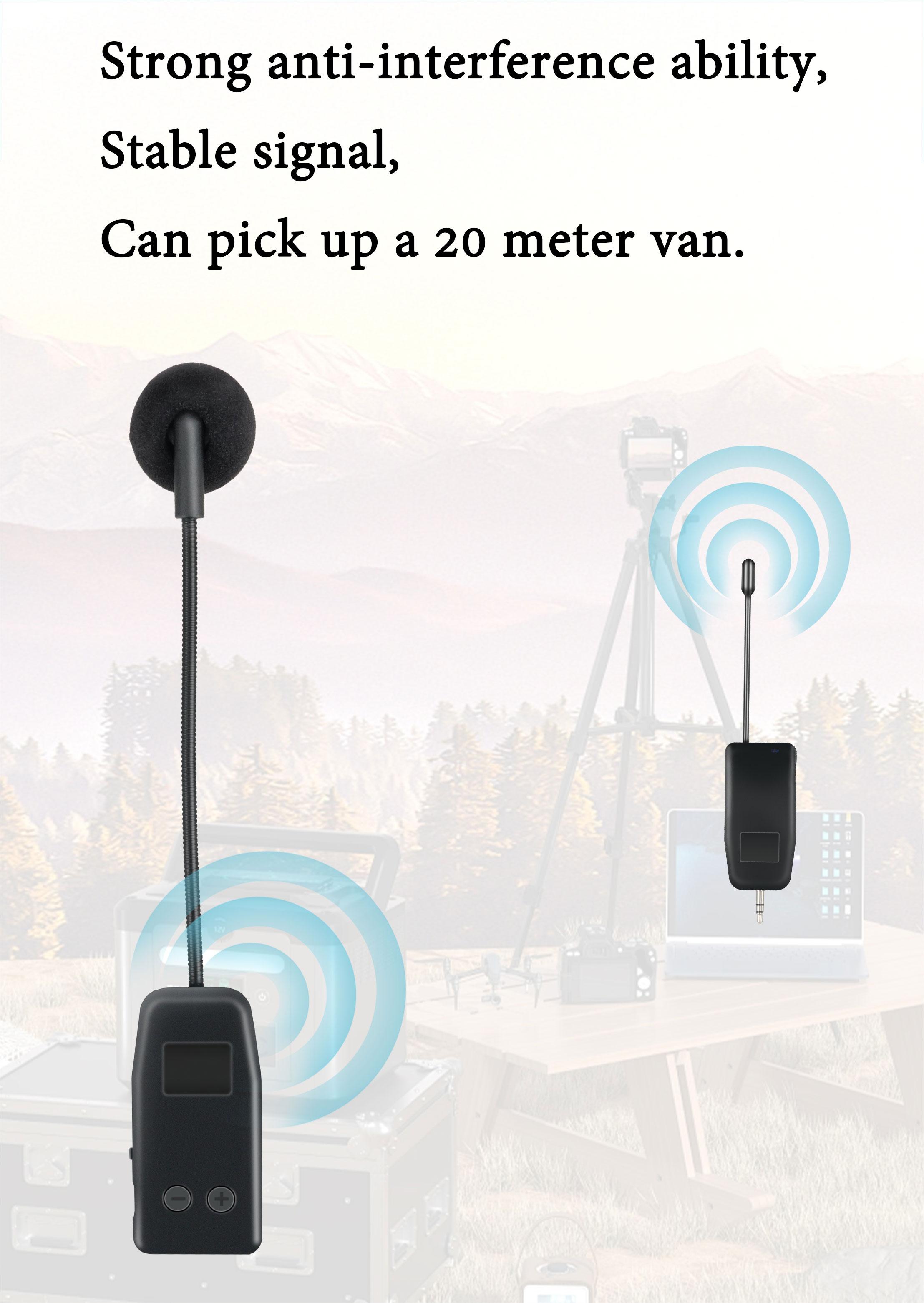 mic wireless karaoke suara jernih original murah 2.4g mikrofon tanpa kabel headset microphone bando imam masjid Menerima jarak 20 meter Dapat menyesuaikan volume