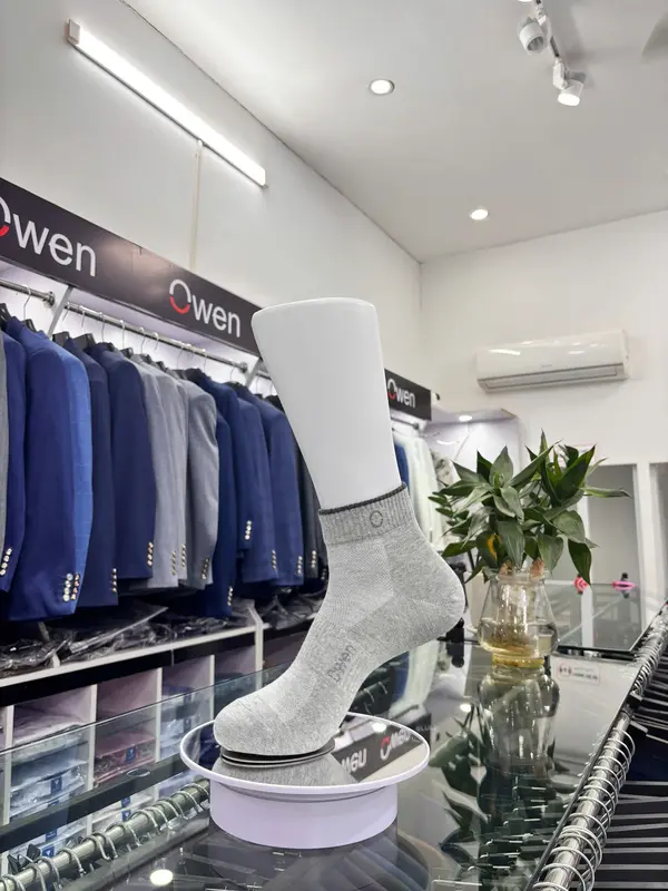OWEN - Tất cổ trung nam cao cấp OWEN chính hãng viền cổ 100% cotton thoáng khí, khử mùi 4