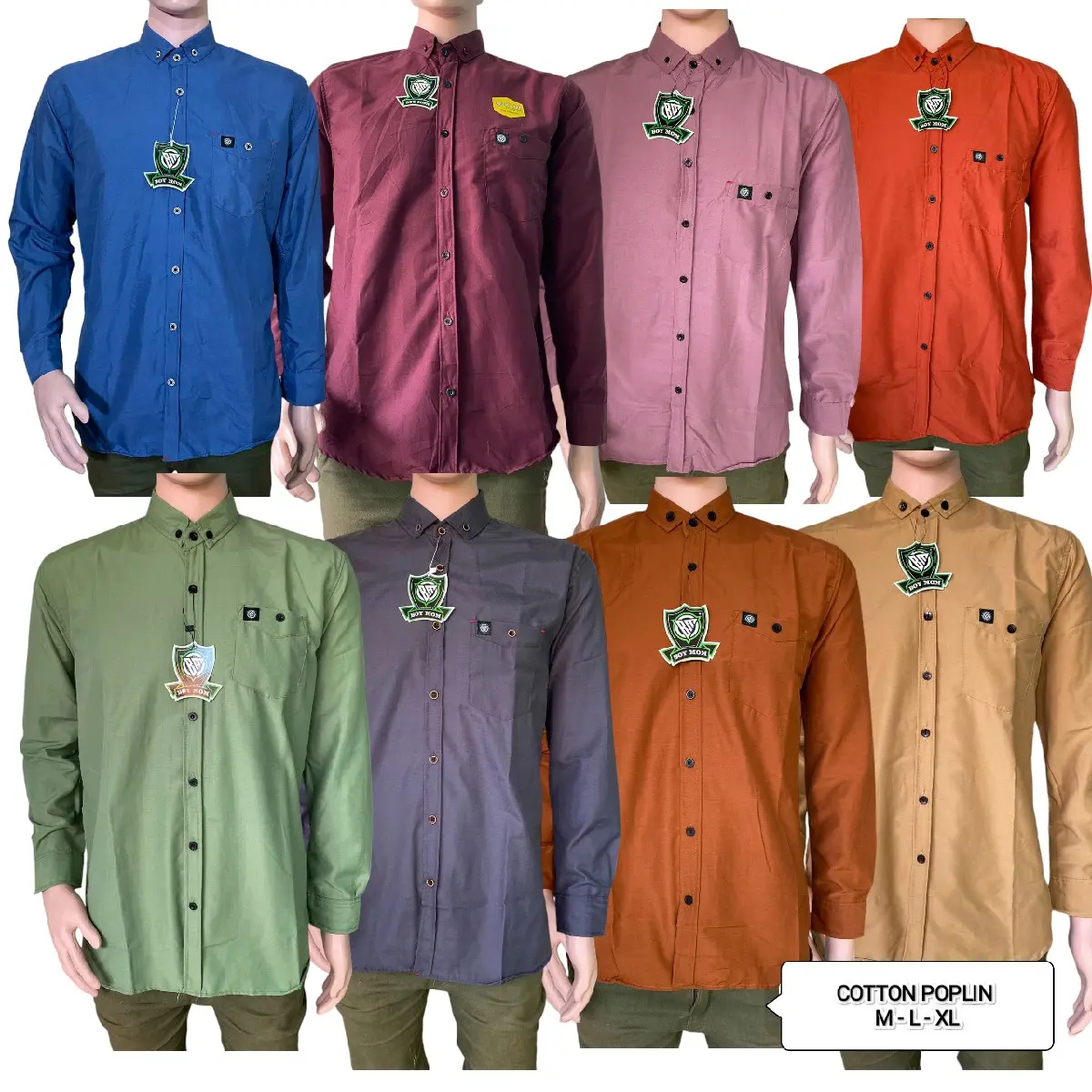 KEMEJA POLOS LENGAN PANJANG KAIN COTTON POPLIN Kemeja polos Lilac lavender lengan panjang Formal Motif Simple Variasi Pria Kerja Nyaman Muda