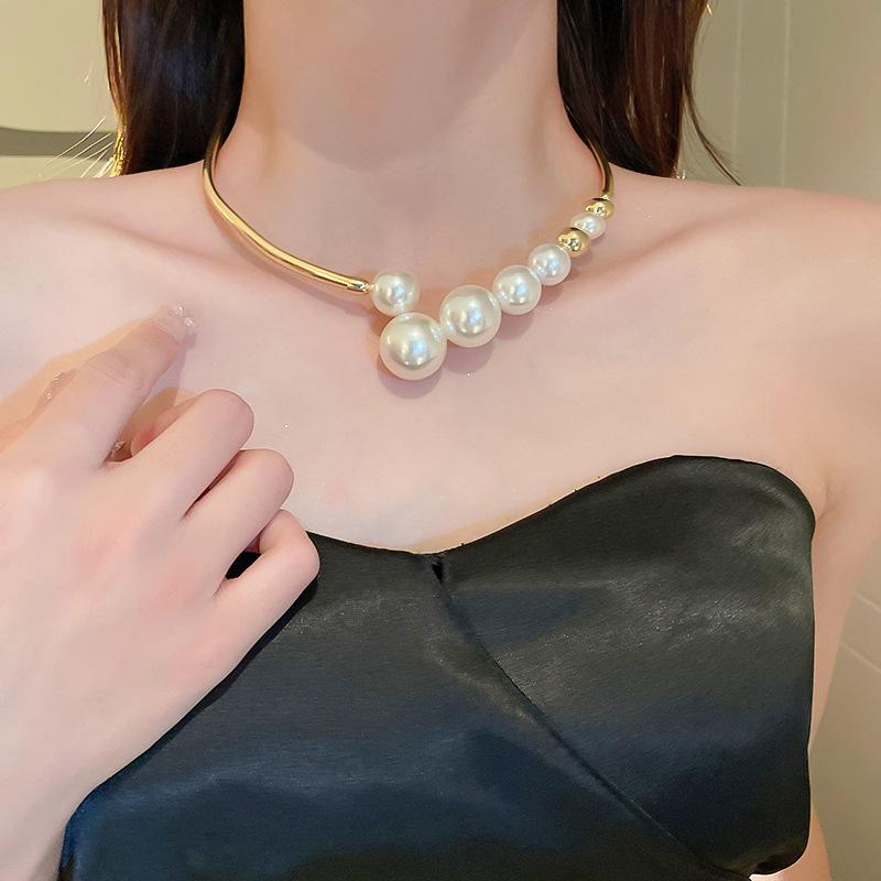 Vòng Cổ Họa Tiết Ngọc Trai Baroque Kiểu Pháp, Thời Trang, Vòng Cổ Choker Cá Tính, Phong Cách Người Nổi Tiếng Trên Internet, Xu Hướng Mới, Bán Buôn Có Sẵn