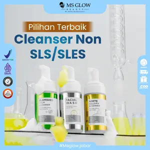 MS GLOW - Facial Wash Non SLS/SLES - Produk Perawatan Wajah Mencerahkan & Pencerah - Bersihkan Jerawat - Cleanser Terbaik