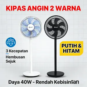 Kipas Angin 3 Tingkat Kecepatan – Rendah Kebisingan untuk Ruang Santai ，Kipas Angin Dua Warna (Putih & Hitam) – Cocok untuk Rumah & Kantor