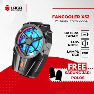 (COD) X52 Funcooler Wireless Built-in Battery Radiator Pendingin Hp Kipas Hp Cooling Gaming Fan Cooler