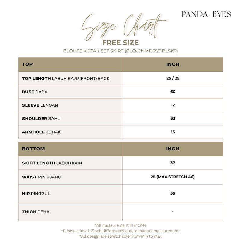 Product Introduction of Blaus PANDAEYES Kotak Set Skirt, Gaya Kasual Longgar, CLO-CNMD5551BLSKT 0