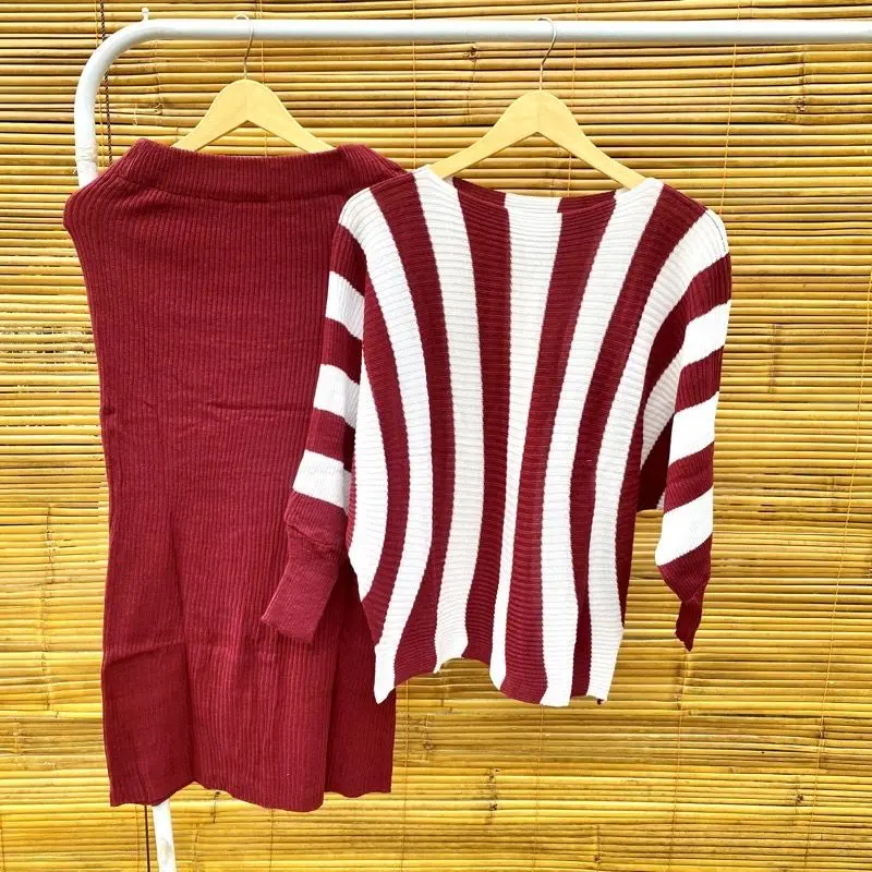 Alesha - STELAN RAJUT BATWING / RAJUT KELALAWAR SALUR PANJANG TEBAL 2