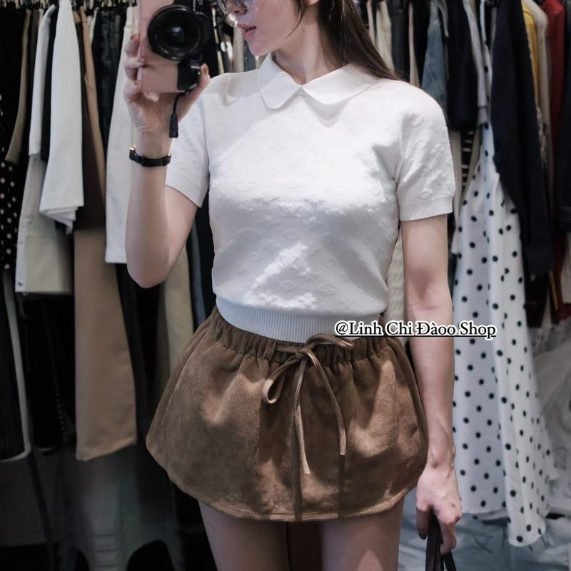  NgocBich -  DEAL MỞ BÁN   Chân váy da lộn cạp chun có quần lót da 3 màu dáng bồng siêu xinh nữ DL255 