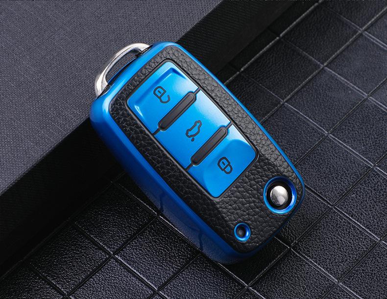 Product Introduction of For Leather Car Key Case Full TPU  Cover Protection Shell Bag for VW Tiguan Passat Golf Jetta Lavida Skoda 14